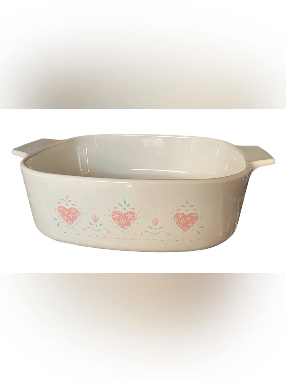 VTG Corning Ware Hearts Forever Yours 2 Liter Casserole Dish A-2-B Cottagecore